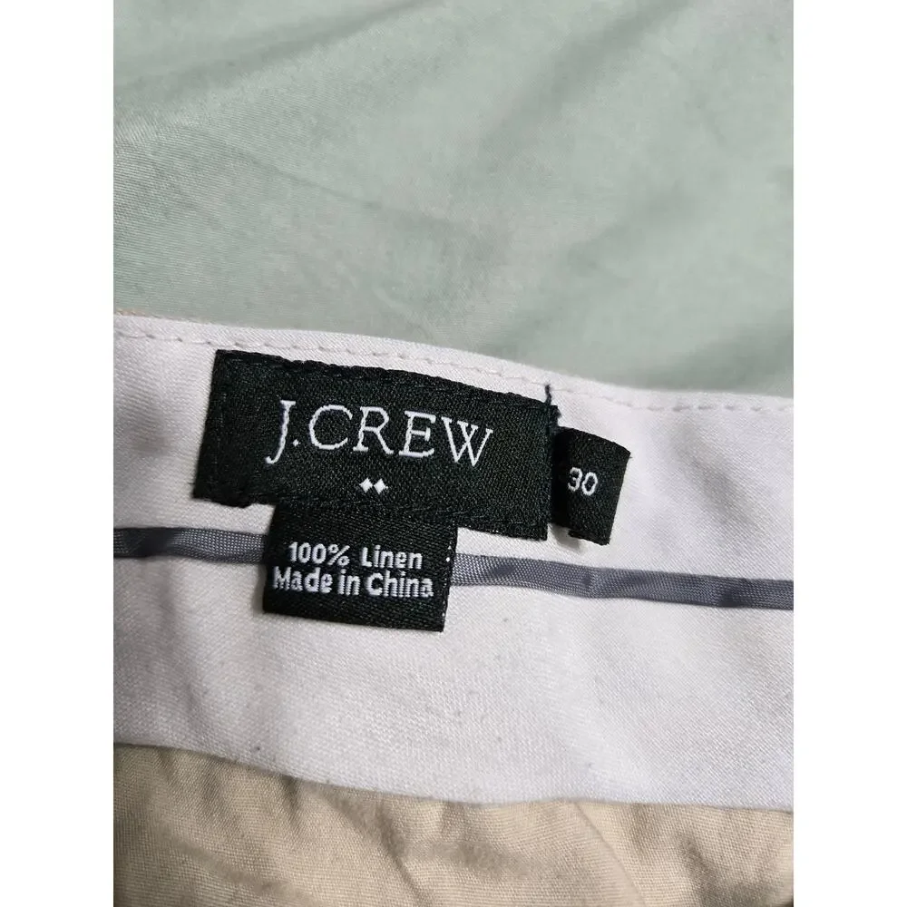 J. Crew size 30 men's khaki colored linen pants